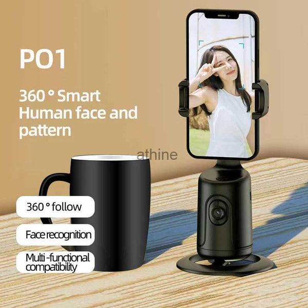 Selfie Monopods Factory Intelligent Ai Reconnaissance du visage 360 Mobile Ptz Tik Tok Live Stream Selfie Stick Suivi panoramique Anti-Shake YQ240110