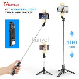 Selfie Monopods FANGTUOSI 1160mm version étendue bluetooth selfie stick remplir trépied de lumière avec obturateur à distance pour Android IOS 2024 dernière chaude 24329