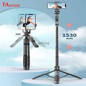 Selfie Monopods FANGTUOSI Draadloze Selfie Stick Statief Opvouwbare Monopod Met Led-licht voor Actiecamera's Smartphones Live Schieten YQ240110