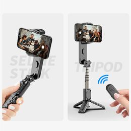 Selfie Monopods Fgclsy Bluetooth Stick Mini estabilizador de cardán portátil portátil con luz de estabilización de obturador remoto 230816