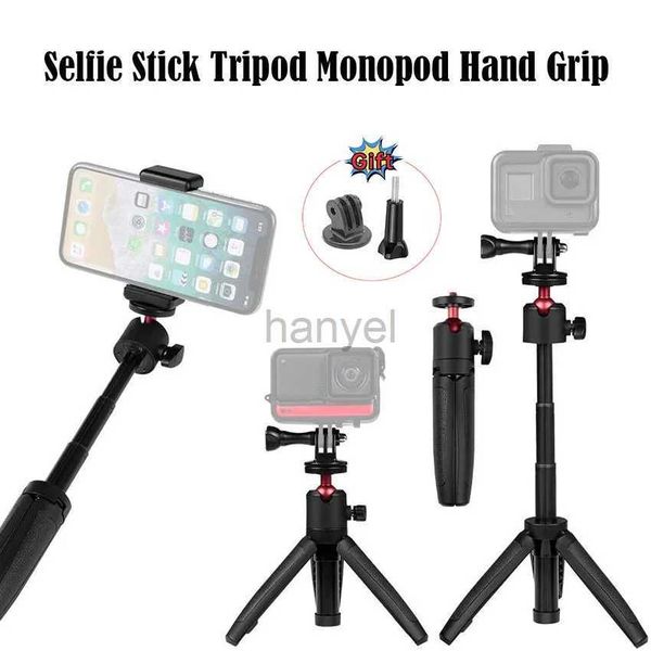 Selfie Monopods Poteau d'extension pliable Mini trépied monopode poignée de montage pour 12 11 10 DJI Action 4 3 caméra IPhone 15 14 Pro Max trépied 24329