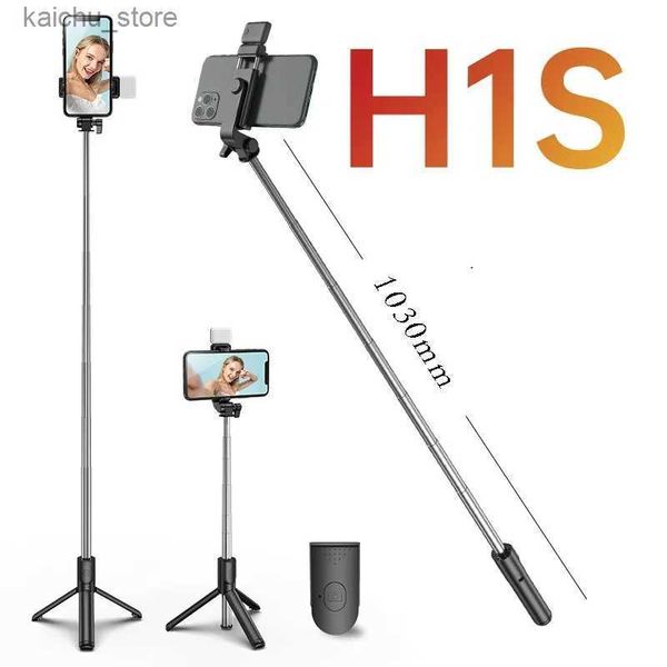 Selfie monopodes pliable mini-trépied Stick Selfie avec remplissage Bluetooth Compatible Shutter Stick extensible adapté à Huawei iPhone Y240418