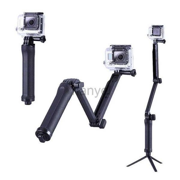 Monopodes Selfie pour support de trépied à levier de bras pliant multifonction 3 voies pour Hero 5 4 SJ4000 Sjcam XiaoYi monopode de caméra Go Pro accessoires 24329