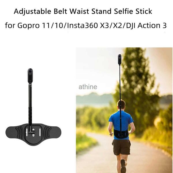 Monopodes Selfie pour DJI Action Bracket Action Camera Holder Selfie Stick Ceinture réglable Support de taille pour Insta360 X3 Accessoire YQ240110