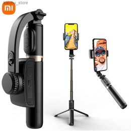 Selfie Monopods Estabilizador Gimbal 1 eje Selfie Stick Teléfono móvil trípode con control remoto Bluetooth para Vlog YouTube Tiktok Y240418