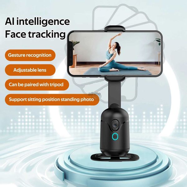 Selfie Monopods Intellig Ai Nuevo Mini Selfie Stick Seguimiento automático Disparo Rotación de 360 grados Seguimiento inteligente Soporte para teléfono en vivo Gimbals YQ240110