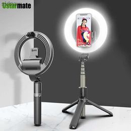 Selfie monopodes l07 selfie 4in1 LED Ring Light Wireless Bluetooth Selfie Mini Trépied Handheld Handheld Extenable et pliable Remote Contrôle WX