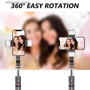 Selfie Monopods L13D Bluetooth Selfie Stick-statief met dubbele invullichten Draagbaar video-monopod-statief voor iPhone Smartphone Q231109