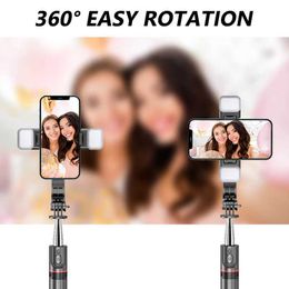 Selfie monopods l13d selfie stick 1160mm uitgerust met draadloze Bluetooth dubbele vullichten uitgestrekt statief met externe bedieningspak