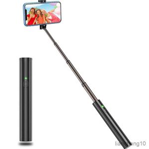 Selfie Monopods Lichtgewicht Mini Aluminium Uitschuifbare Selfie Stick Bluetooth Statief voor IPhone 14 13 12 11 Pro Max Samsung Monopod Selfiestick R230713