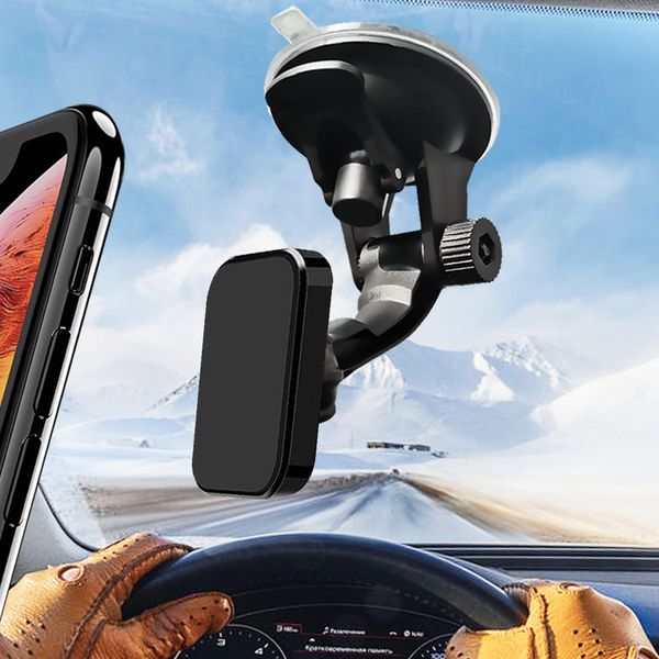 Selfie monopodes magnétique voiture support de téléphone pare-brise ventouse support 360 degrés Mobile cellule aimant support de montage pour 230804