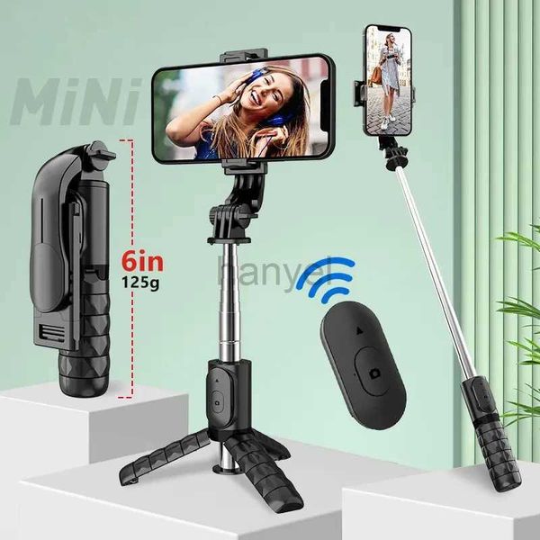 Selfie Monopods Mini Bluetooth sans fil Selfie Stick trépied monopode vidéo extensible avec obturateur à distance pour iPhone Smartphone 24329