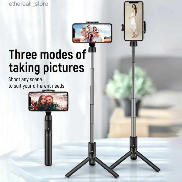 Selfie Monopods Multifunción Bluetooth inalámbrico Selfie Stick Trípode con control remoto Selfie Monopod plegable extensible para cámara de acción Iphone Q231110