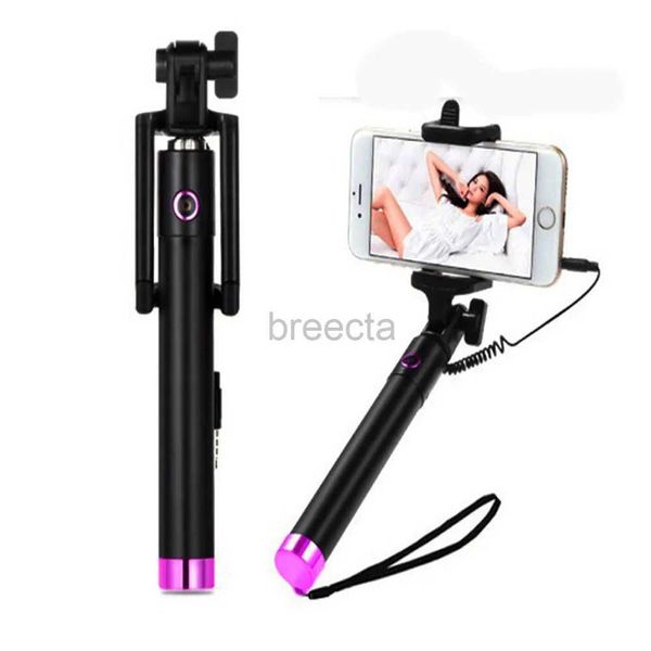 Selfie Monopods Nouveau général Android étendu Selfie Stick téléphone portable pliant Selfie Stick avec contrôle de fil intégré génération 3 Mini modèle 24329