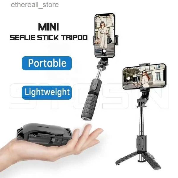 Selfie Monopods Nouveau mini téléphone portable Bluetooth télécommande selfie stick multifonctionnel tout-en-un support de diffusion en direct Q231110