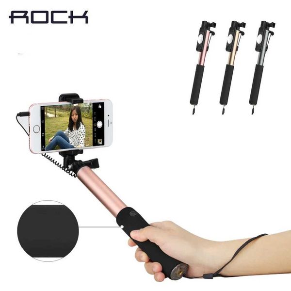 Selfie Monopods on Sales Rock Monopod 3.5mm Control de alambre Mini Self Sticks para iPhone para Huawei para D240522
