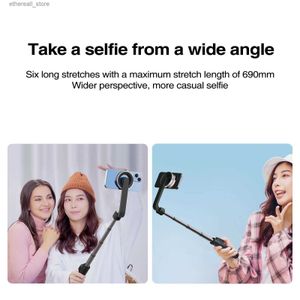 Selfie Monopods Trépied magnétique portable pour perche à selfie pour Magsafe iPhone 14 13 12 Tige stabilisatrice portable avec télécommande pour Samsung Q231110