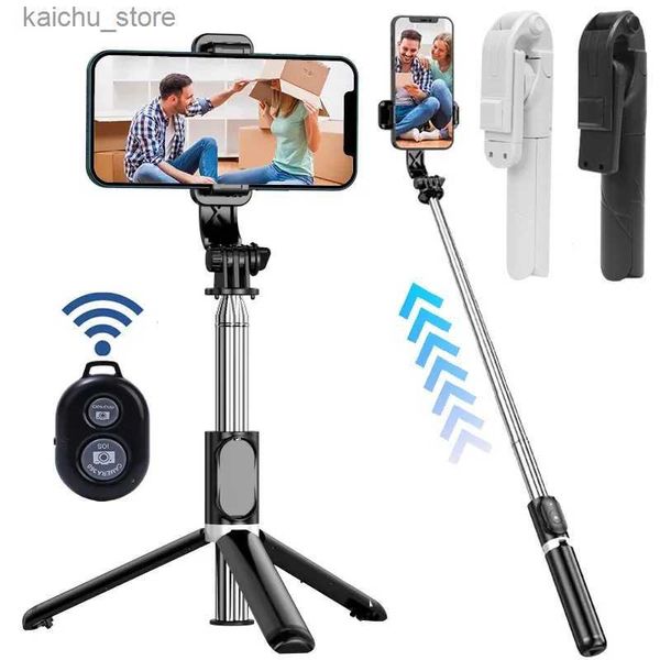 Selfie monopods portable Sticktop de bureau Sticktop Télé télécommande sans fil Stick Selfie adapté à l'iPhone Android Universal Y240418