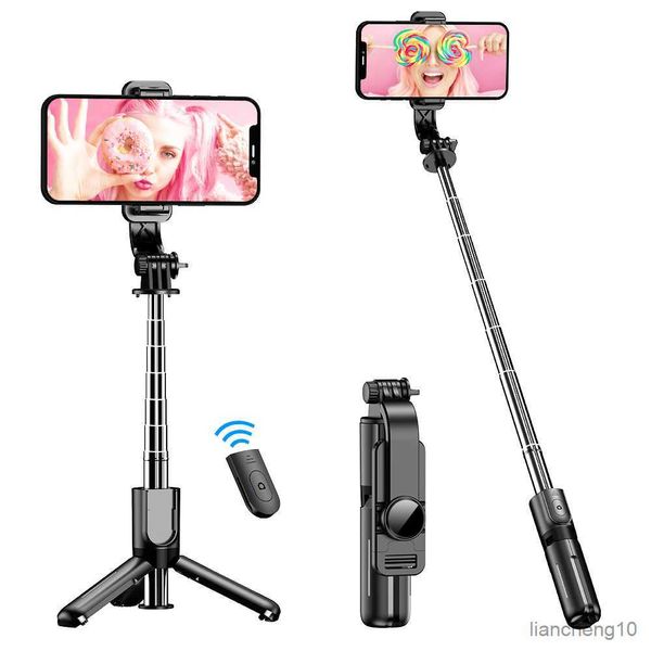 Selfie Monopods Portable Selfie Stick Trépied avec télécommande sans fil 3 en 1 Extensible Selfie Stick Phone Holder pour iPhone Android Smartphone R230713