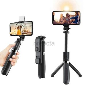 Selfie Monopods Draagbare Draadloze Selfie Stick Statief met Licht Bluetooth Afstandsbediening Uitschuifbaar Statief voor Mobiele Telefoon Tiktok Live Streaming 24329