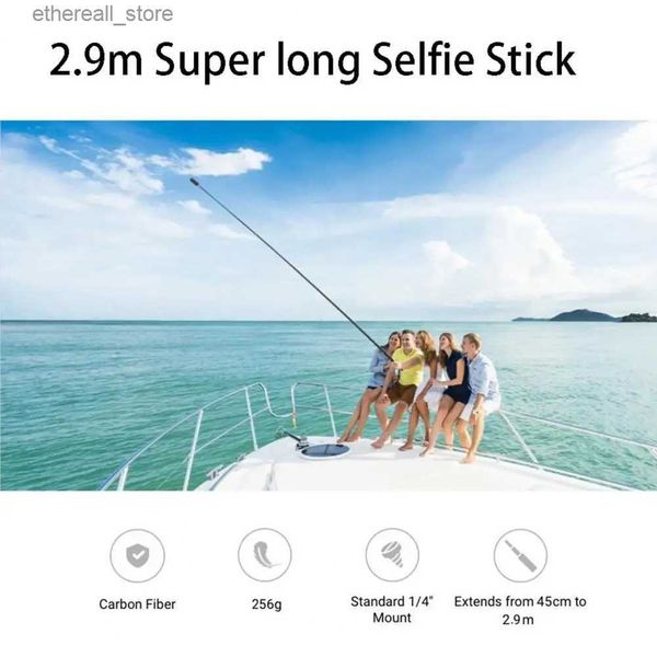 Selfie Monopodes Pratique Selfie Stick Fibre de Carbone Extension de Connexion Stable 2,9 Mètres Action Caméra Téléphone Selfie Stick Fixation Q231110