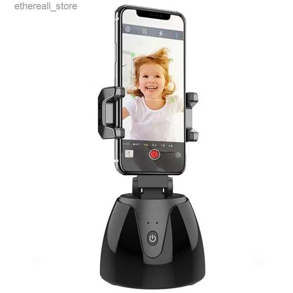 Selfie Monopods Q1 Automatique Smart Selfie Stick Rotation à 360 degrés Support de téléphone portable Caméra de suivi du visage Cardan pour l'enregistrement vidéo en direct Q231110