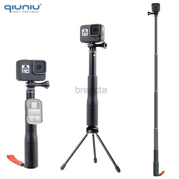 Selfie Monopods QIUNIU Monopod Extensible Selfie Stick Soporte Adaptador de trípode de Poste de Mano para cámaras Hero Go Pro Akaso Insta360 DJI Osmo 24329