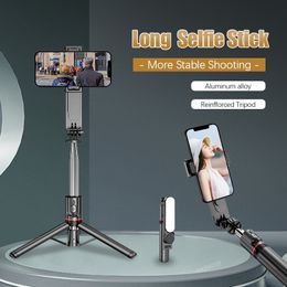 Selfie monopods roreta opvouwbare draadloze monopod bluetooth stick statief met sluiter groot vullampje voor live streaming 230816