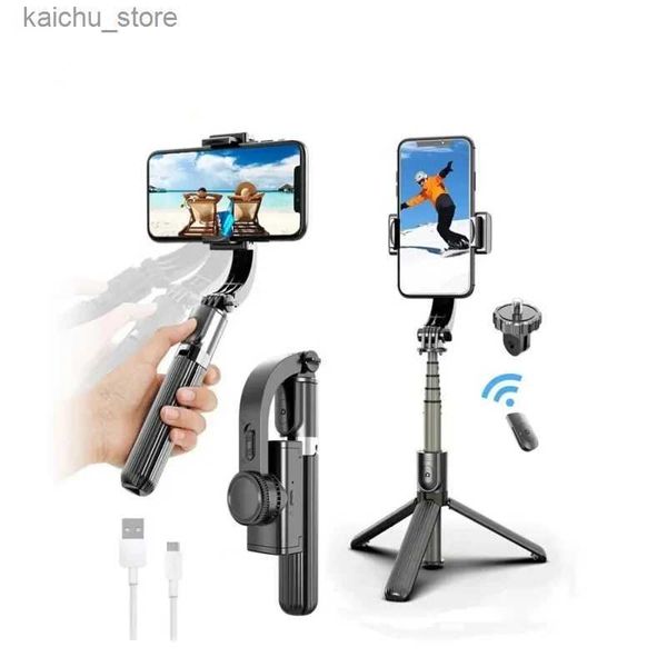 Selfie monopodes Roreta L08 Bluetooth Stick Stick Handheld Gimbal Stabilizer Phone Phoneder porte-monopode Tripod sans fil réglable Y240418