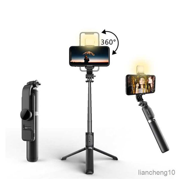 Selfie Monopods Roreta Nuevo inalámbrico Bluetooth Selfie trípode Soporte plegable Monopod de mano con Selfie Stick para IOS Android R230713