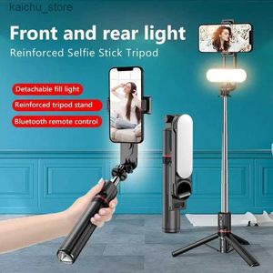 Selfie Monopods Roreta Selfie Stick Pliable Mini Trépied Photo Live With Fill Light Wireless Bluetooth Shuttable Portable Y240418