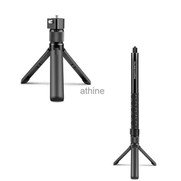 Selfie Monopods Support de trépied de bureau à poignée rotative pour contrôleur de temps Insta360 X3 110 cm Monopode à selfie à 5 sections Durable Facile à utiliser YQ240110