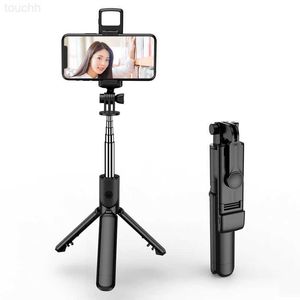 Selfie monopodes S03s Selfie bâton téléphone pour téléphone portable lumière télescopique portable Bluetooth Selfie monopodes L230912