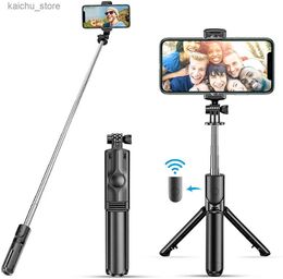 Selfie Monopods Self Portrait Stick Trépied Extensible Bluetooth Remote Controte Portable Smartphone Trépied Bracket Installation Y240418