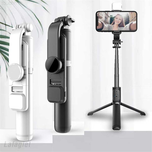 Selfie Monopods Selfie Monopods 2022 Bluetooth Selfie Stick Télécommande EN 1 Lumière Handphone Photo Caméra Retardateur Artefact Rod L230912