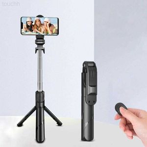 Selfie Monopods Selfie Monopods in 1 Draadloze Bluetooth Selfie Stick Opvouwbare Mini Uitbreidbare Monopod met Afstandsbediening voor iPhone Android L230912