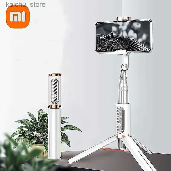 Selfie monopodes selfie bâton alliage bourse gimbal trépied selfie stand pole sans fil bluetooth pour streaming en direct photo et veilleuse y240418