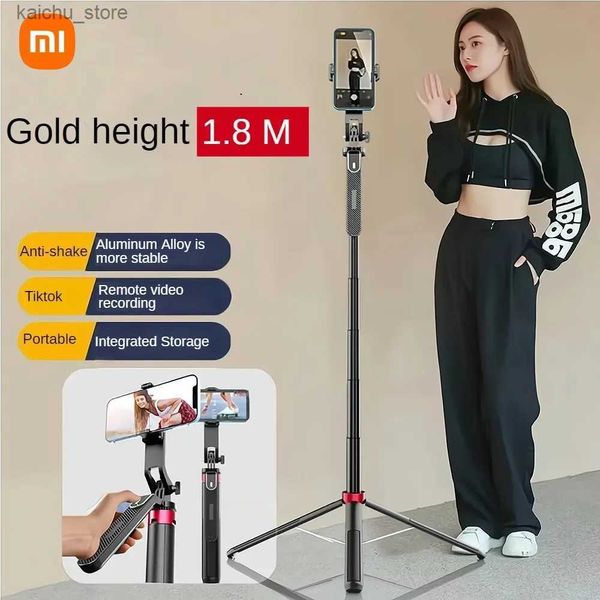 Selfie monopodes selfie stick alliage caméra de bureau quadrupod stand usb charge bluetooth 360 rotation ptz handheld selfie stick y240418p9pq