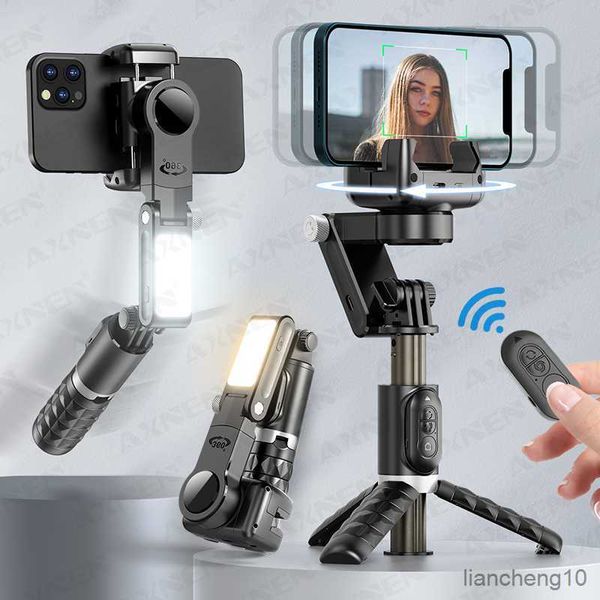 Selfie Monopods Selfie Stick Stabilisateur de cardan Suivi du visage Rotation à 360 degrés avec trépied portable à distance pour iPhone 14 / Téléphone Android Vlog R230713