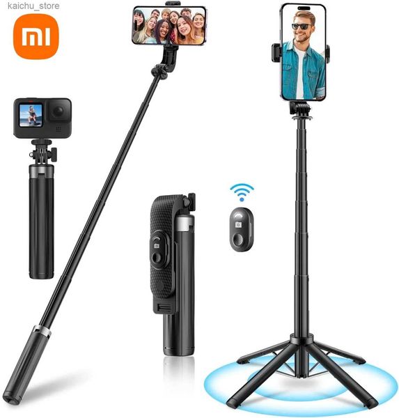 Selfie monopodes SELIE Stick Téléphone Tripod 40 Contrôle Bluetooth rechargeable extensible avec vis de 1/4 de pouce pour smartphone iPhone Android Y240418
