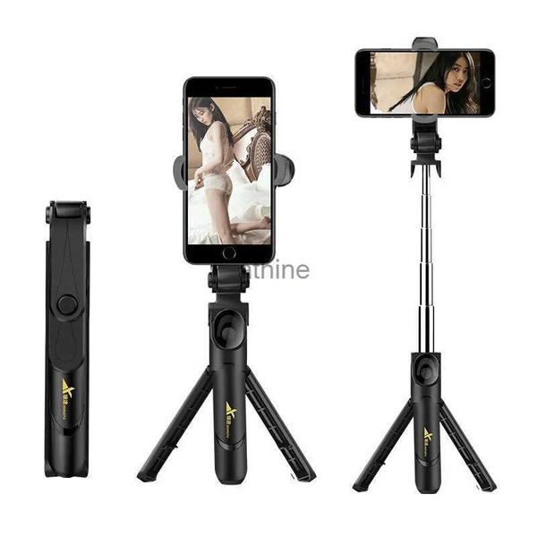 Selfie Monopods Selfie Stick Trépied Bluetooth Selfie Rod Live 360 Degrés Téléphone Portable Clip Design Portable Tige Télescopique Smartphone Monopode YQ240110