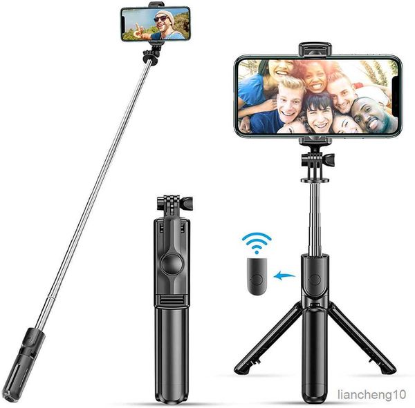 Selfie Monopods Selfie Stick Trépied Extensible Sans Fil Bluetooth À Distance Portable Smartphone Trépied Support pour IOS Android téléphone R230713