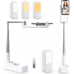 Selfie Monopods Stand Suporte de telefone celular portátil retrátil sem fio Bluetooth transmissão ao vivo vídeo regulável LED luz de preenchimento p230816 230829
