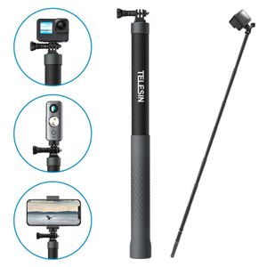 Selfie Monopods Telesin 1,2M 3M Stick Selfie Stick Stickable Extensible avec 1/4 vis adapté à l'insta360 Osmo Action DJI Action Camera S2452207