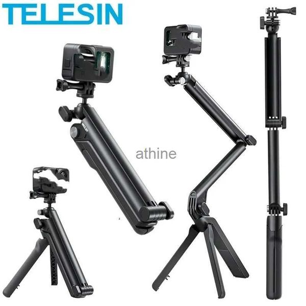 Selfie Monopods TELESIN 3 vías Selfie Stick Monopod con trípode Mango de mano para 11 10 9 DJI OSMO Action 2 3 Accesorio YQ240110