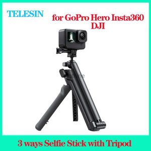 Selfie monopodes TELESIN 3 voies Selfie bâton pour DJI Action2/3 accessoires de caméra trépied de Smartphone portable YQ240110