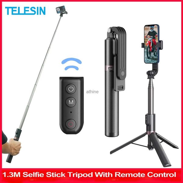 Selfie Monopods TELESIN 51,2/1,3 M trépied perche à selfie avec extension à distance monopode Vlog avec clip de support de téléphone pour caméra d'action de téléphone YQ240110