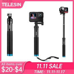Selfie Monopods TELESIN alliage d'aluminium extensible portable Selfie bâton télescopique pôle pour GoPro Hero 12 11 10 9 8 7 6 5 Insta360 Osmo Action Q231110