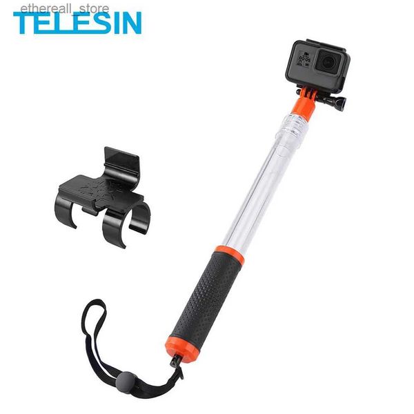 Selfie Monopods TELESIN Divng étanche portable Transparent Selfie bâton flottant monopode pour GoPro Hero 10 9 8 7 6 5 4 Insta360 Osmo Action Q231110