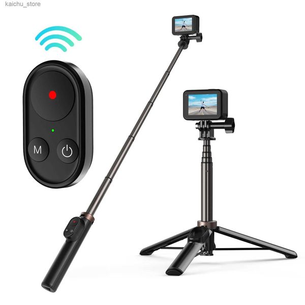 Selfie monopods telesin wireless Bluetooth Remote commande selfie stick monopod trépied monture for GoPro Hero 10 9 8 max pour iPhone Android Y240418